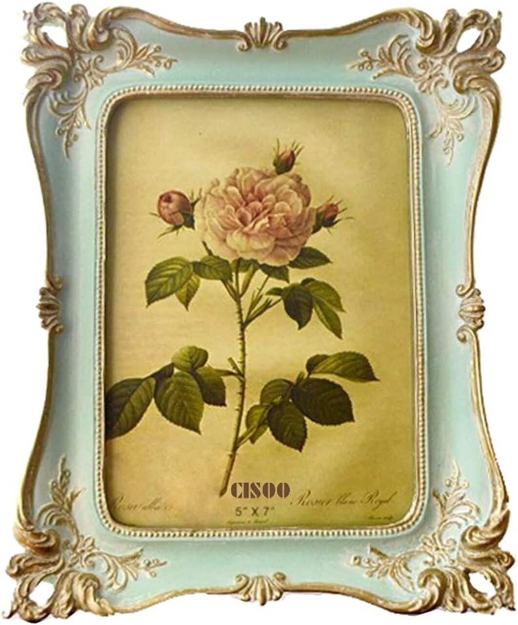 5x7 Vintage Picture Frame Antique Ornate Blue Photo Frame(Blue)8.9"L x 7.1"W